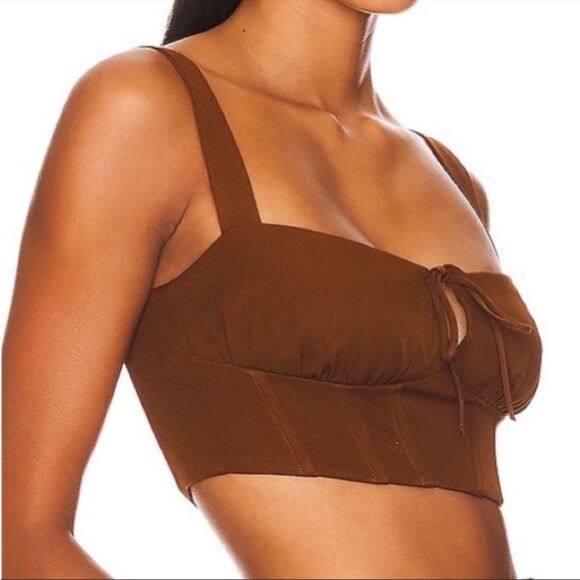 Remi x Revolve Brown Cropped Top Size XL - Picture 3 of 15